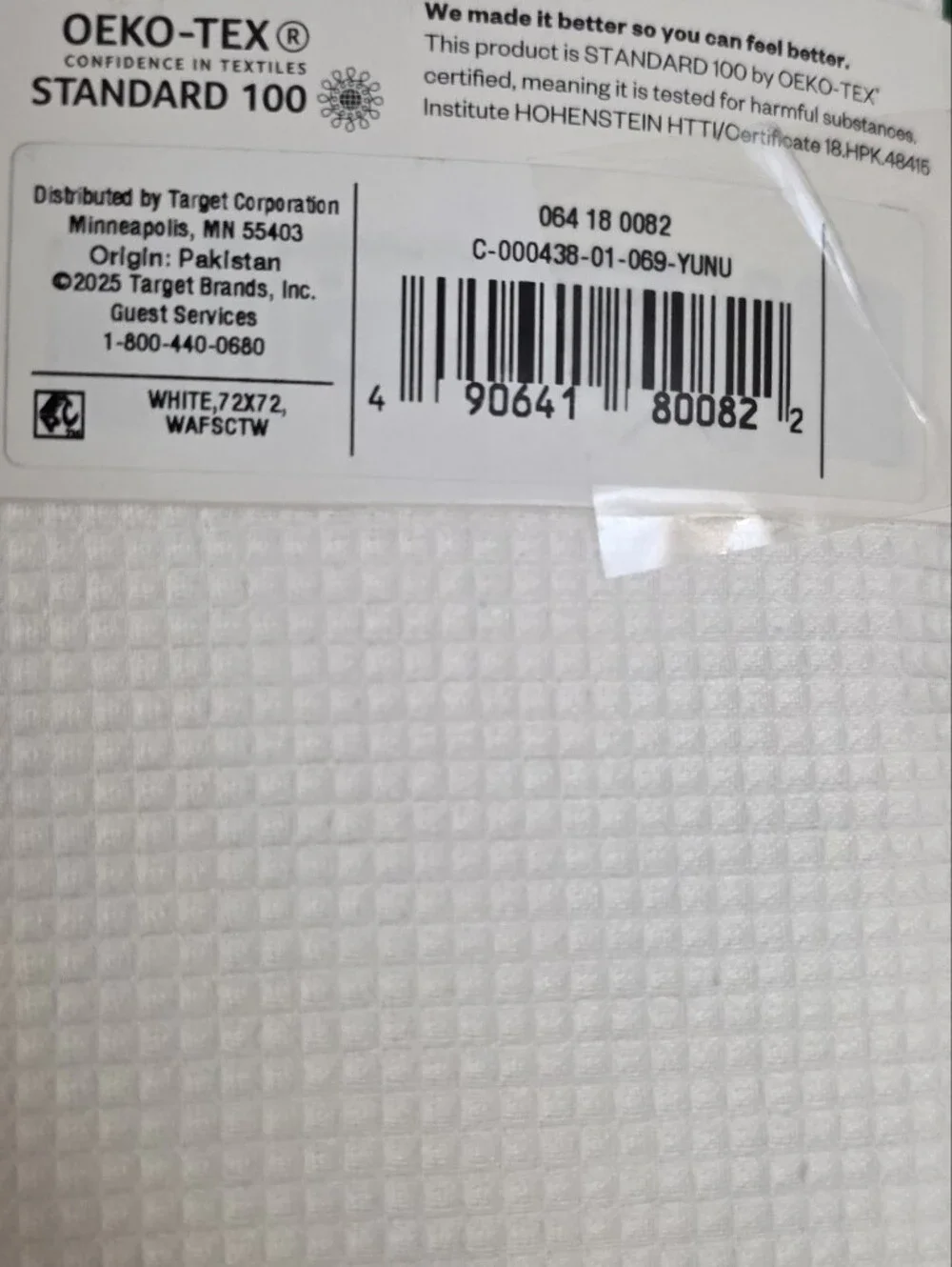 Room Essentials White Waffle Shower Curtain